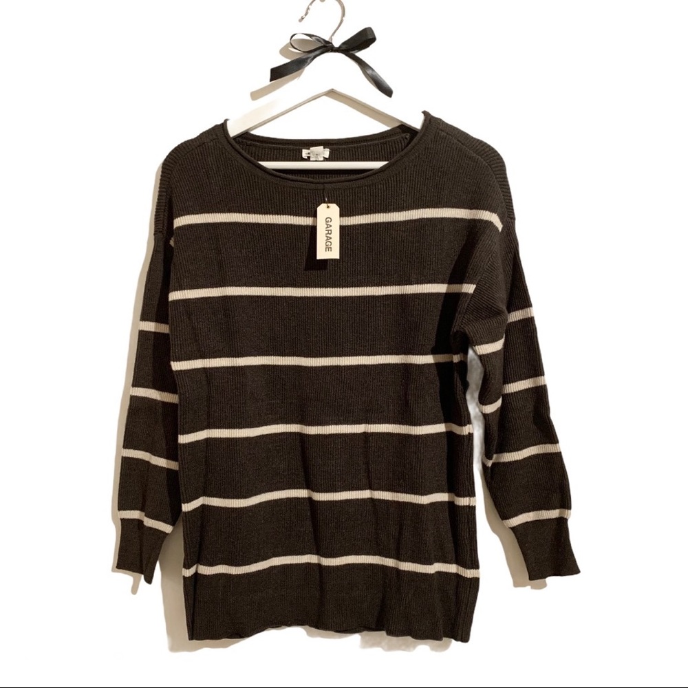 GARAGE Off-Shoulder Striped Tunic NWT